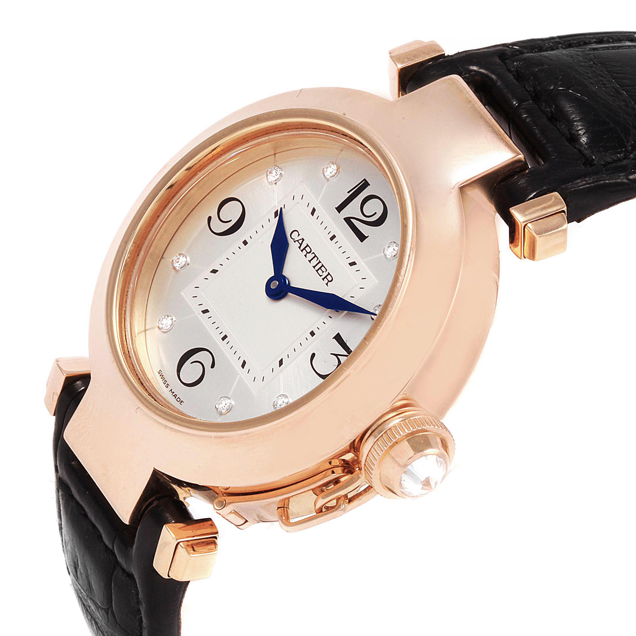 Cartier Pasha 32 Rose Gold Diamond Automatic Ladies Watch WJ11913G ...