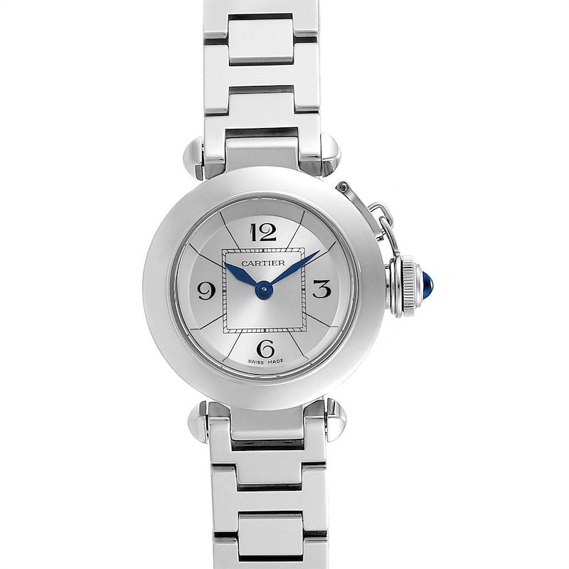 Cartier Miss Pasha Steel Silver Dial Quartz Ladies Watch W3140007 SwissWatchExpo