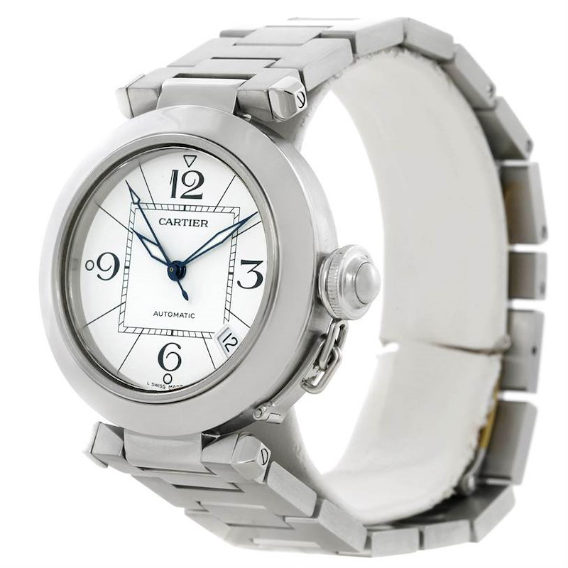 Cartier Pasha C Medium Automatic Steel Watch W31074M7 SwissWatchExpo