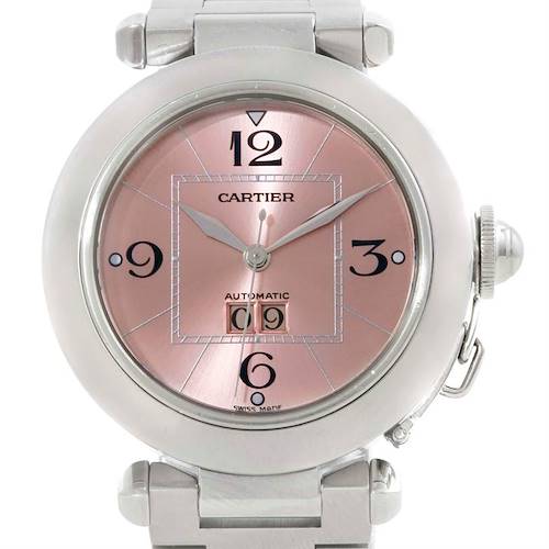 Photo of Cartier Pasha Big Date Pink Dial Medium Automatic Steel Watch W31058M7