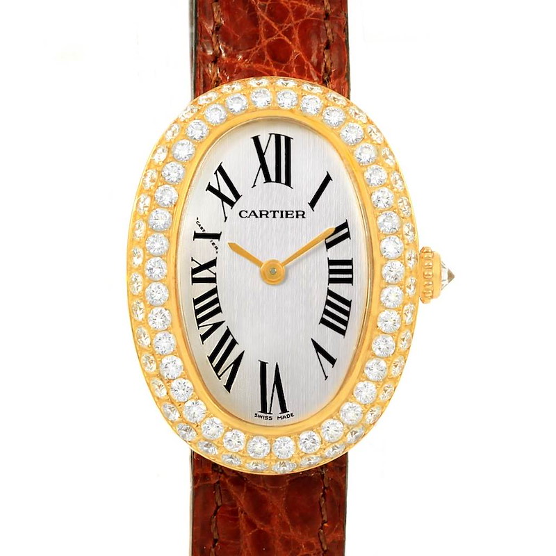 Cartier Baignoire 18K Yellow Gold Diamond Ladies Watch 1954 SwissWatchExpo