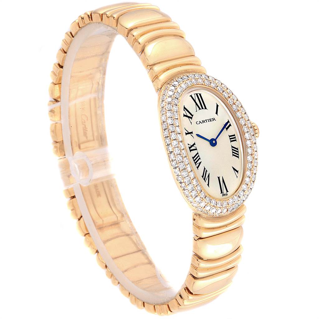 Cartier Baignoire Joaillerie 18K Yellow Gold Diamond Ladies Watch 1950 ...