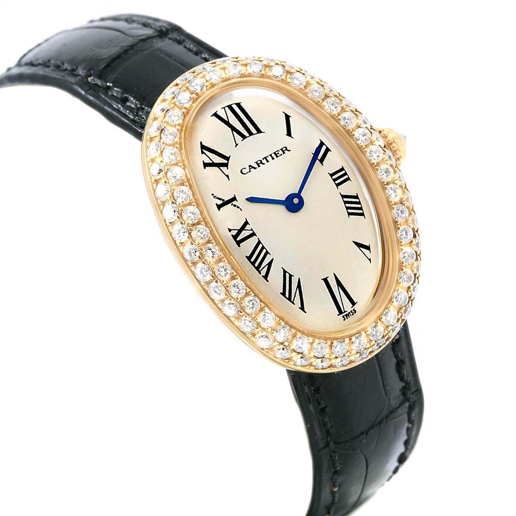 Cartier Baignoire 18K Yellow Gold Diamond Ladies Watch 1954 ...
