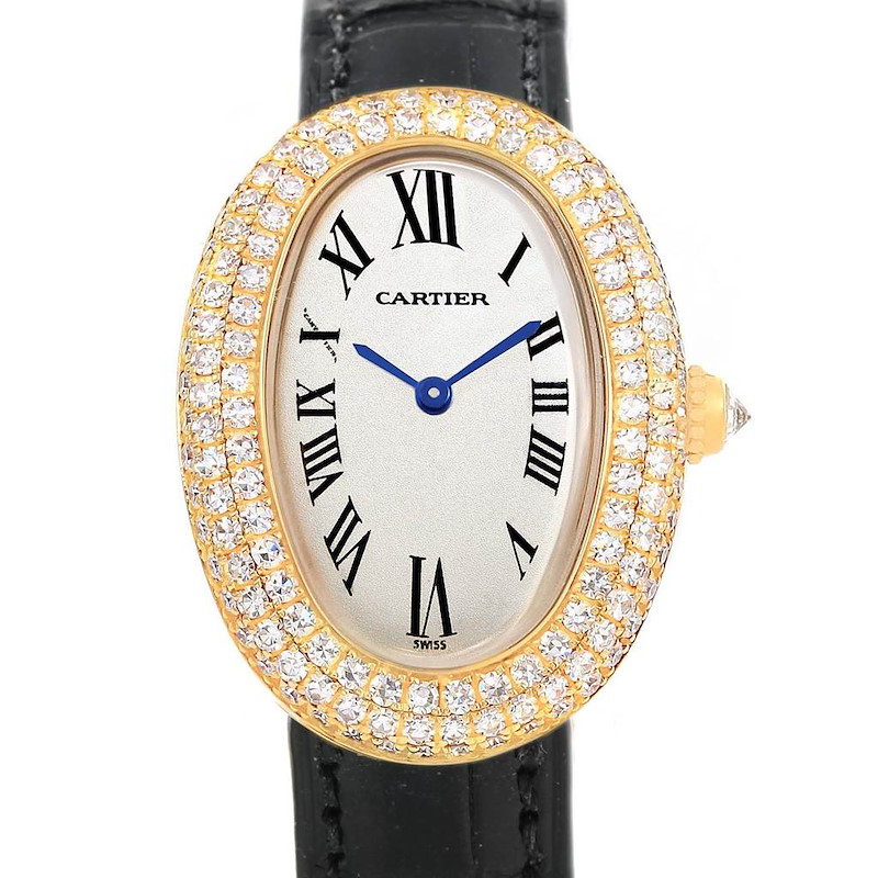 Cartier Baignoire 18K Yellow Gold Diamond Ladies Watch 1954 SwissWatchExpo