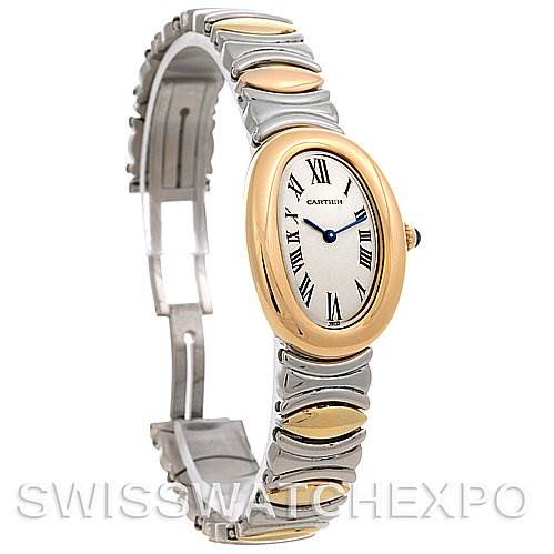 Cartier Baignoire Ladies Steel 18k Yellow Gold W15045d8 Watch SwissWatchExpo