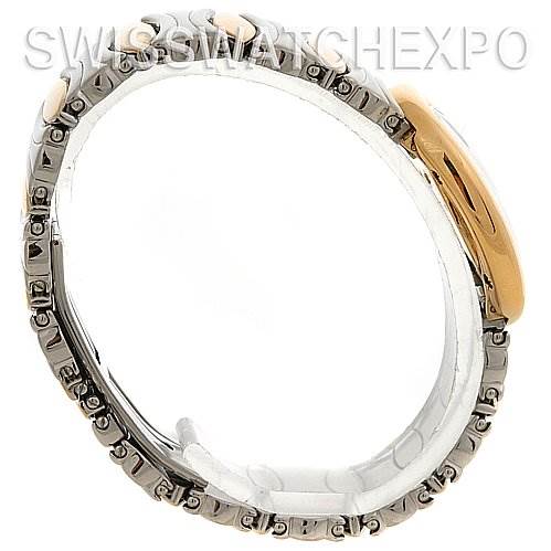 The image shows a side profile view of a Cartier Baignoire W15045D8 Women's Yellow Gold Silver Dial W15045D8 Women's Yellow Gold Silver Dial watch, highlighting the case and part of the bracelet.