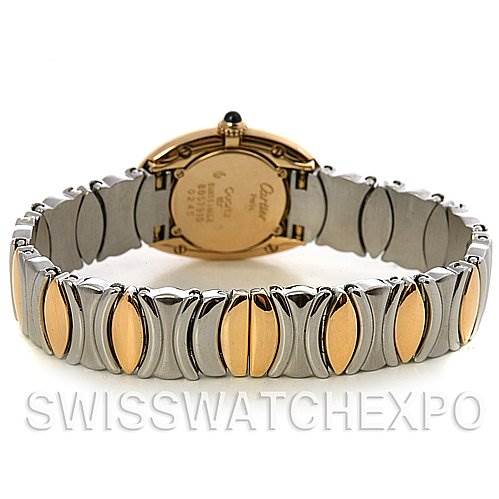 The image shows the back and bracelet of the Cartier Baignoire W15045D8 Women's Yellow Gold Silver Dial W15045D8 Women's Yellow Gold Silver Dial watch.