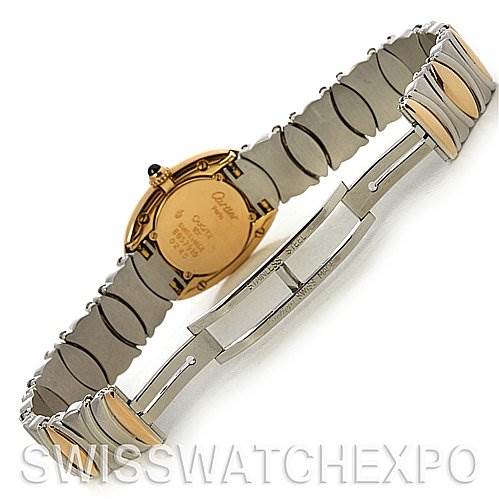 The image shows the back case and the clasp of the Cartier Baignoire W15045D8 Women's Yellow Gold Silver Dial W15045D8 Women's Yellow Gold Silver Dial watch, with the bracelet fully extended.