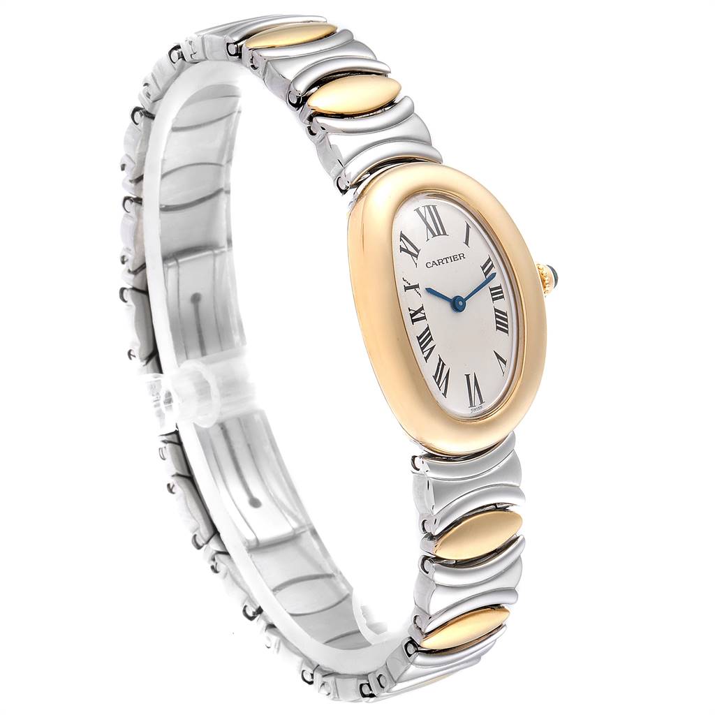 Cartier Baignoire 18k Yellow Gold Steel Ladies Watch W15045D8 ...