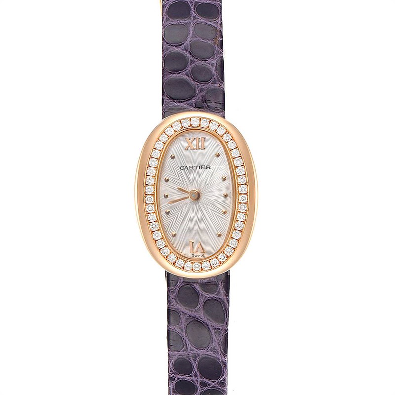 Cartier Baignoire Mini 18K Rose Gold Diamond Ladies Watch 2333 SwissWatchExpo