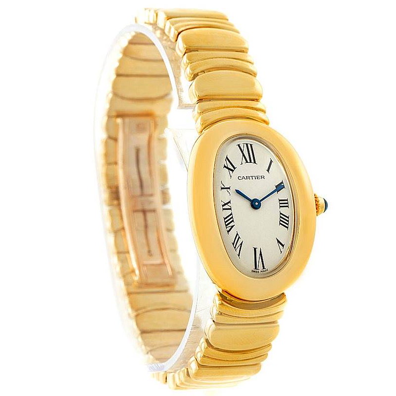 Cartier Baignoire 18k Yellow Gold Ladies Watch W15045D8 SwissWatchExpo