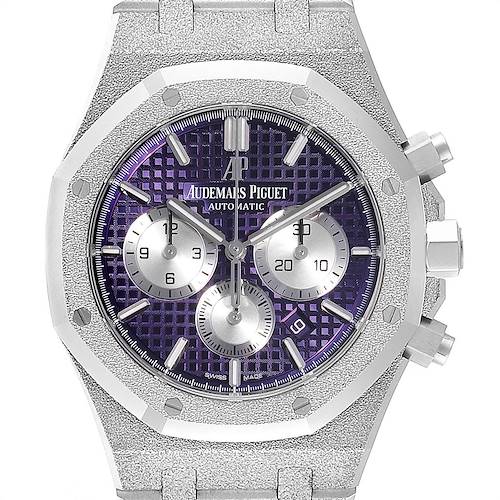 Photo of Audemars Piguet Royal Oak Purple Dial White Frosted Gold Watch 26331BC