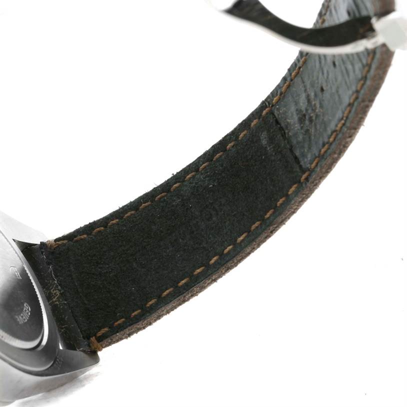 The image shows part of the strap and case back of a Tudor Heritage Black Bay 79220R Men's Stainless Steel Black Dial 79220R Men's Stainless Steel Black Dial watch from a side angle.