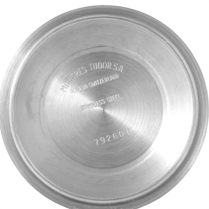 This image shows the inner side of a stainless steel case back for the Tudor Prince model watch.