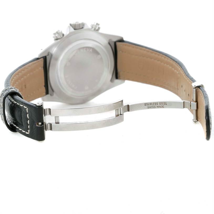 The image shows the back of the Tudor Tiger 79273 Men's Stainless Steel White Dial 79273 Men's Stainless Steel White Dial model watch, focusing on the strap and clasp detailing.