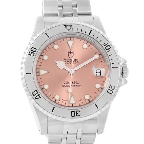 Photo of Tudor Submariner Prince Date Salmon Dial Steel Watch 75190