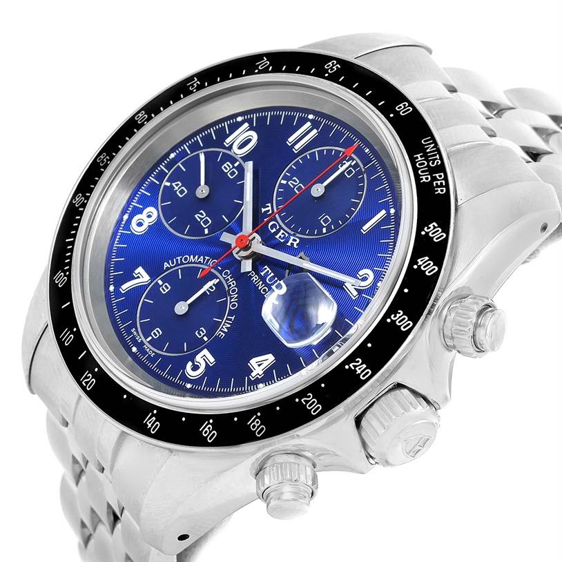 Tudor Tiger Prince Date Chronograph Blue Dial Steel Watch 79260 ...