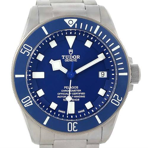 Photo of Tudor Pelagos Blue Dial Automatic Titanium Mens Watch 25600 Box Papers