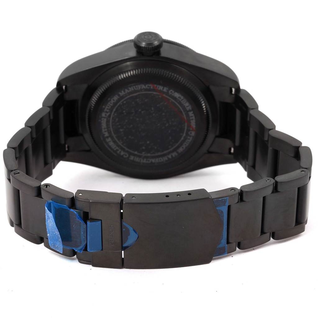 The image shows the back view and bracelet clasp of the Tudor Heritage Black Bay 79230DK Men
s Stainless Steel Black Dial 79230DK Men
s Stainless Steel Black Dial watch.