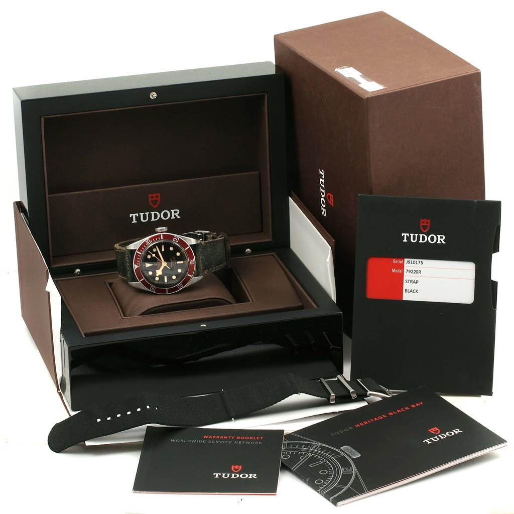 Tudor Heritage Black Bay Steel Leather Strap Watch 79220R Box Papers ...
