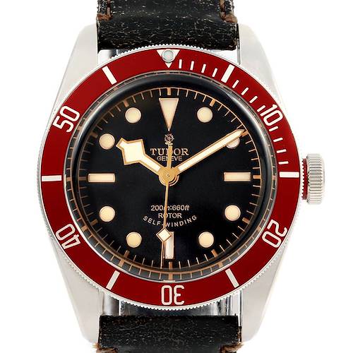 Photo of Tudor Heritage Black Bay Steel Leather Strap Watch 79220R Box Papers