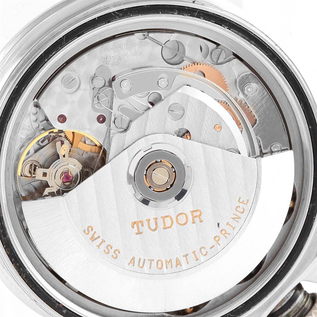 This image shows the internal automatic movement mechanism of the Tudor Tiger 79280 Men's Stainless Steel Blue Dial 79280 Men's Stainless Steel Blue Dial model watch, viewed from the back.