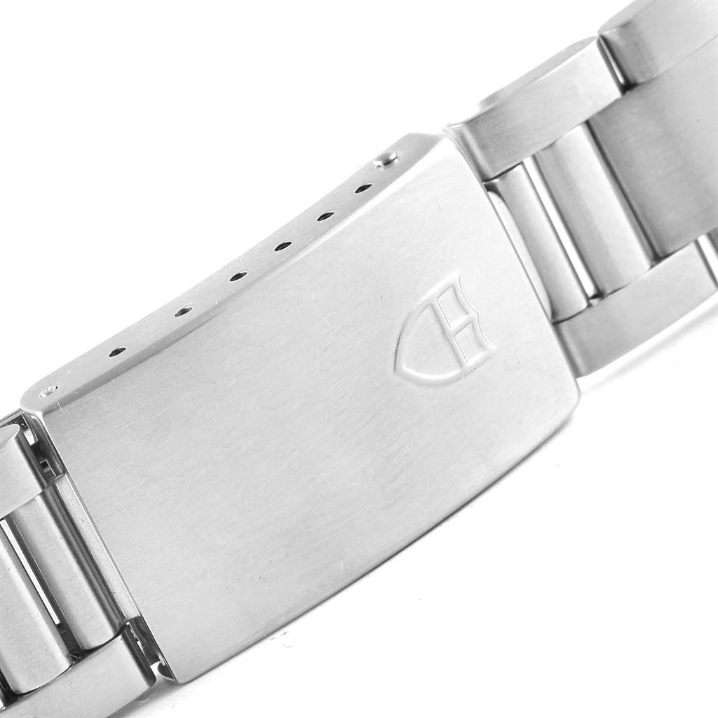 This image shows the clasp of a Tudor Tiger 79280 Men's Stainless Steel Blue Dial 79280 Men's Stainless Steel Blue Dial model watch bracelet from a top-down angle.