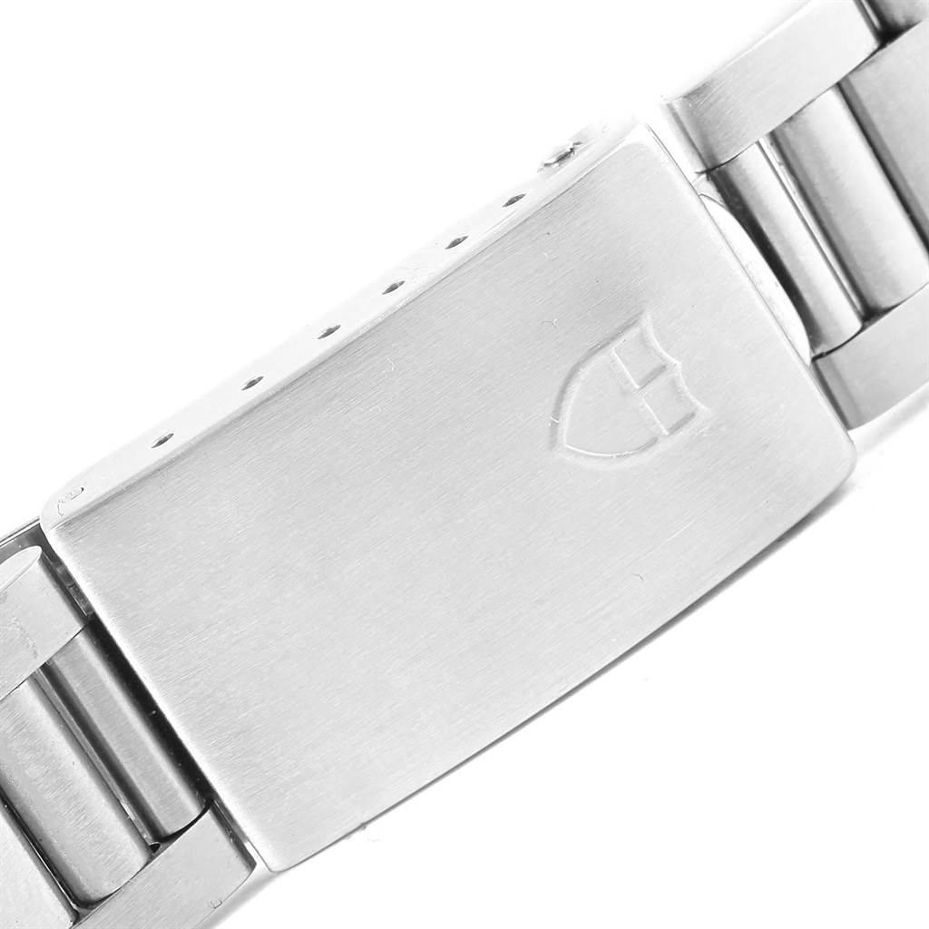 This image shows the clasp and part of the bracelet of the Tudor Tiger 79270 Men's Stainless Steel White Dial 79270 Men's Stainless Steel White Dial model watch, viewed from a close-up angle.