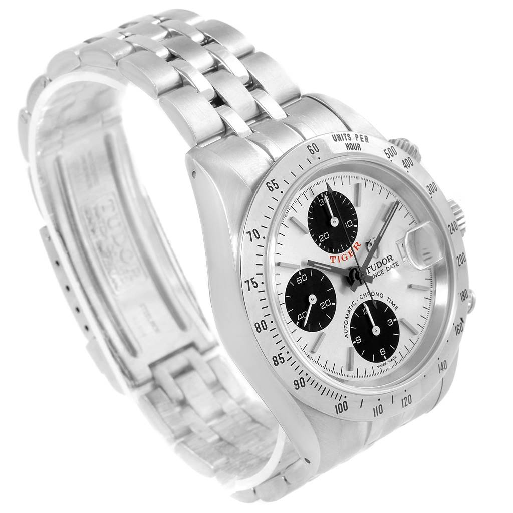 Tudor Prince Tiger Woods Chrono Silver Vertical Panda Dial Watch 79280 ...