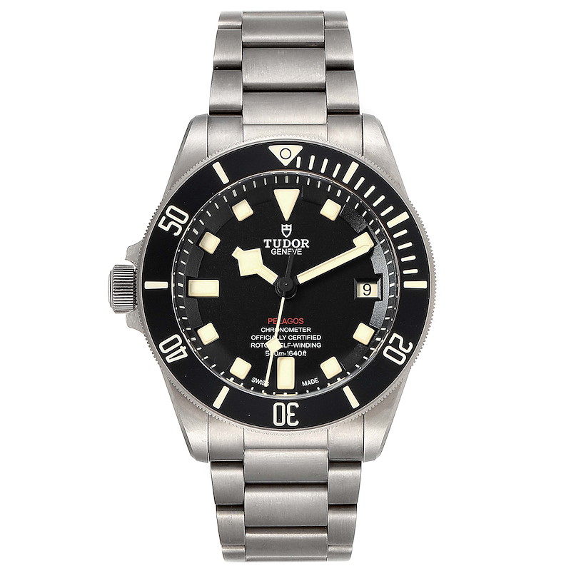 Tudor Pelagos 42mm LHD Titanium Steel Mens Watch 25610 SwissWatchExpo