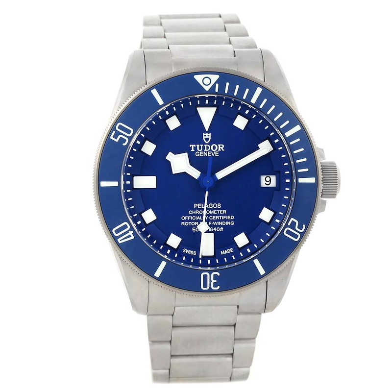 Tudor Pelagos Blue Dial Automatic Titanium Mens Watch 25600 Box Papers SwissWatchExpo