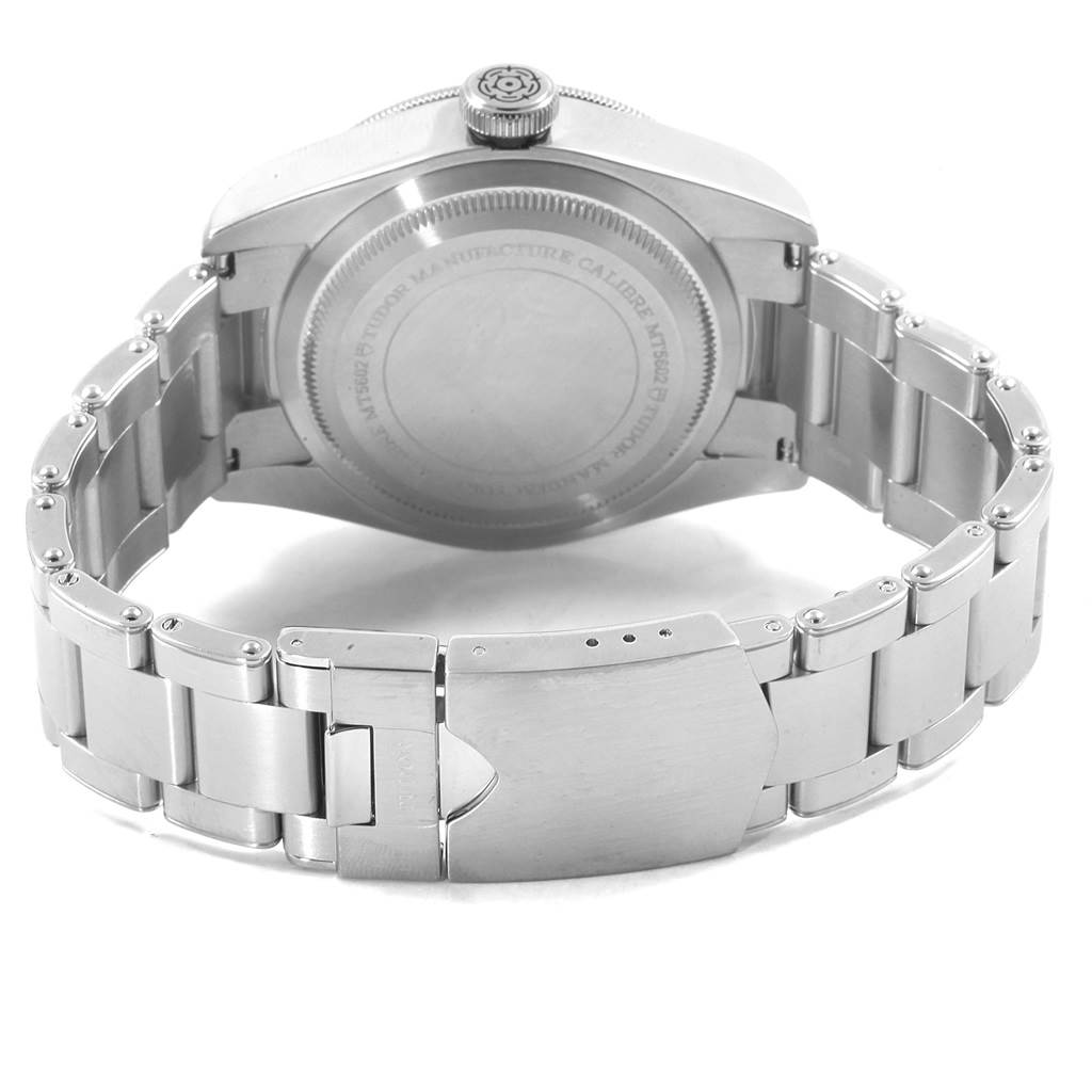 The image shows the back and bracelet clasp of a Tudor Heritage Black Bay 79230N Men's Stainless Steel Black Dial 79230N Men's Stainless Steel Black Dial watch at a rear angle.