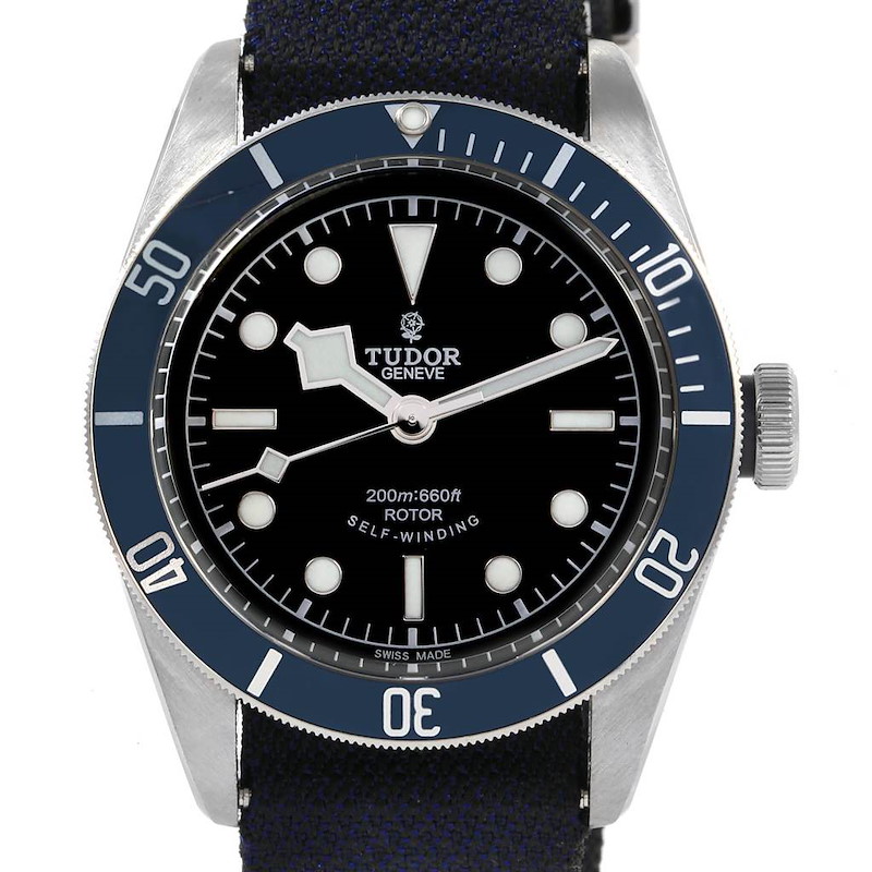 Tudor Heritage Black Bay Blue Bezel Steel Watch 79220B SwissWatchExpo