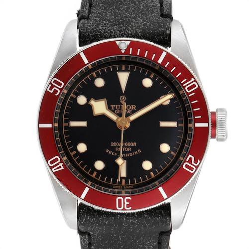 Photo of Tudor Heritage Black Bay Steel Leather Strap Watch 79220 Box Papers