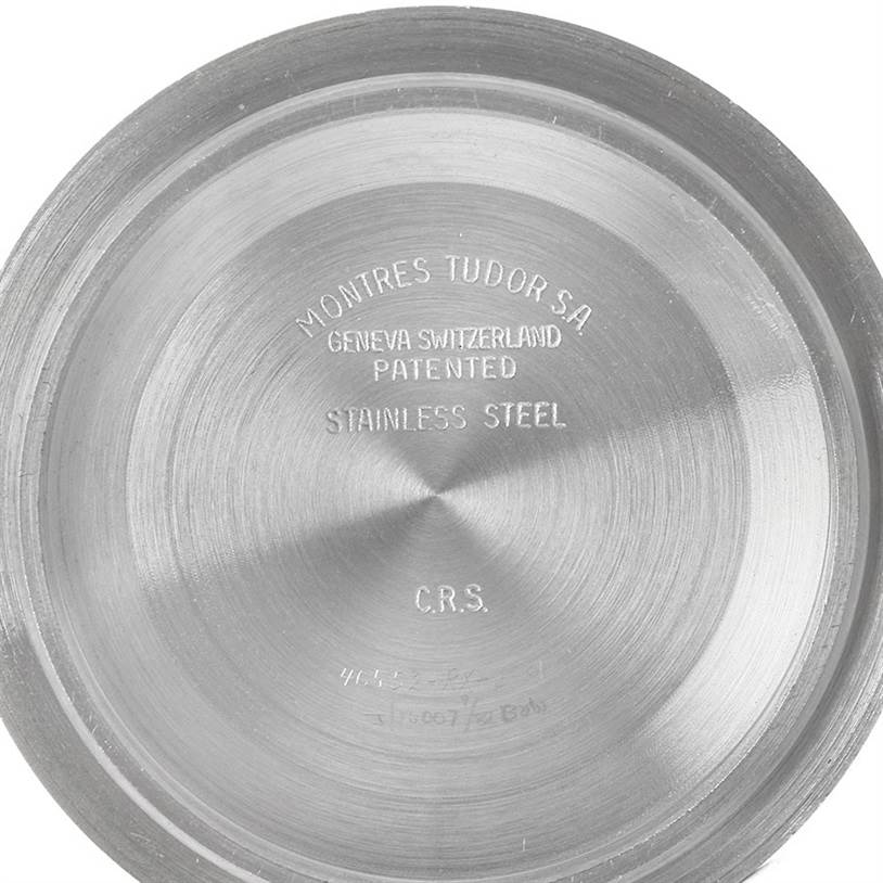 This image shows the inner side of the case back of a Tudor Prince 9101/0 Men's Stainless Steel Silver Dial 9101/0 Men's Stainless Steel Silver Dial model watch.