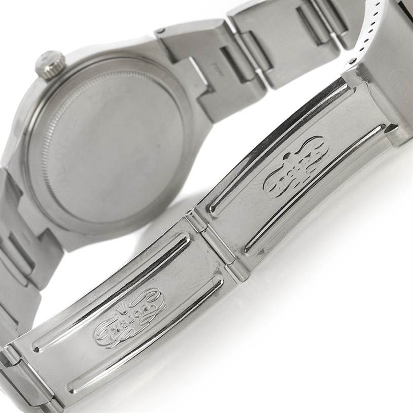 The image shows the back case and bracelet clasp of a Tudor Prince 9101/0 Men's Stainless Steel Blue Dial 9101/0 Men's Stainless Steel Blue Dial model watch.