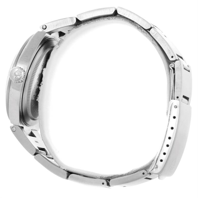 This side profile shows the case, crown, and bracelet of the Tudor Prince 9101/0 Men's Stainless Steel Blue Dial 9101/0 Men's Stainless Steel Blue Dial model watch.