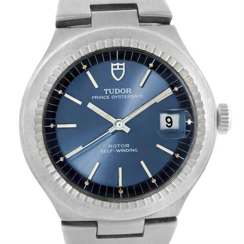 Photo of Tudor Prince Oysterdate Blue Dial Vintage Steel Mens Watch 9101/0