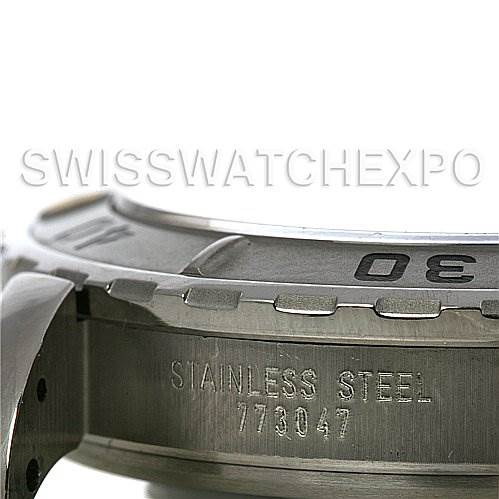 The image shows a close-up of the stainless steel casing and numbered bezel of a Tudor Hydronaut 16220 P Men's Stainless Steel Mother of Pearl Dial 16220 P Men's Stainless Steel Mother of Pearl Dial watch, displaying its model number.