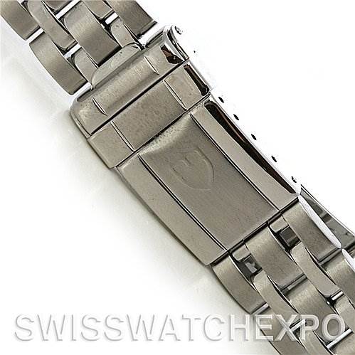 The image shows a close-up of the clasp and bracelet of the Tudor Hydronaut 16220 P Men's Stainless Steel Mother of Pearl Dial 16220 P Men's Stainless Steel Mother of Pearl Dial watch.