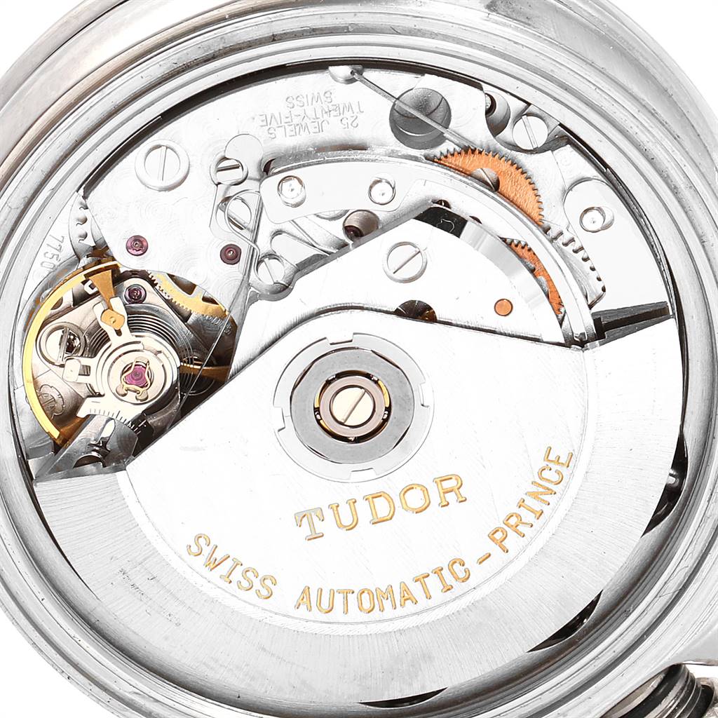 The image shows the internal mechanics of the Tudor Tiger 79280P Men's Stainless Steel Silver Dial 79280P Men's Stainless Steel Silver Dial model watch, focusing on its automatic movement.