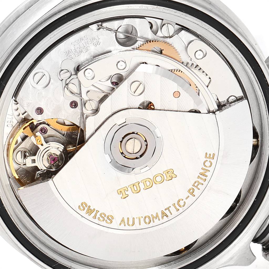 The image shows the inner mechanism of the Tudor Tiger 79260 Men's Stainless Steel Silver Dial 79260 Men's Stainless Steel Silver Dial model watch from the back.
