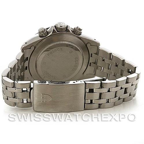 The image shows the back case, clasp, and metal bracelet of a Tudor Tiger 79280 Men's Stainless Steel Blue Dial 79280 Men's Stainless Steel Blue Dial model watch.