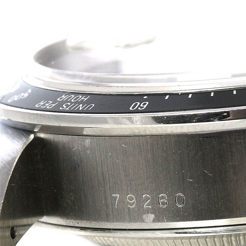 The image shows a close-up side view of the Prince model watch by Tudor, highlighting its bezel and engraved model number "79260".