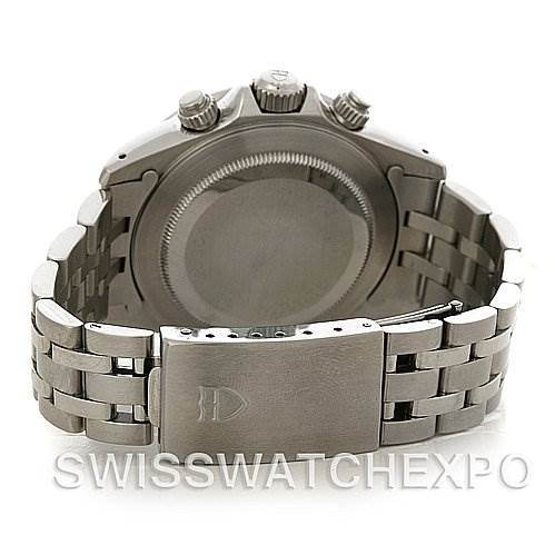 This image shows the back side of the Tudor Prince 79260 Men's Stainless Steel White Dial 79260 Men's Stainless Steel White Dial watch, including its case back and stainless steel bracelet, with the clasp visible.