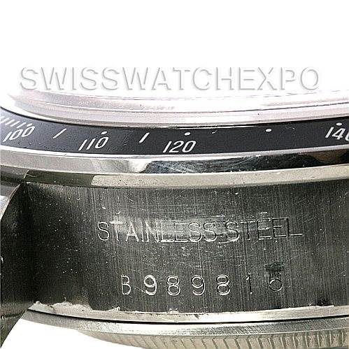 This image shows a close-up of the casing and engraved details of a Tudor Tiger 79260 Men's Stainless Steel Red Dial 79260 Men's Stainless Steel Red Dial model watch, specifically the bezel and part of the side casing.