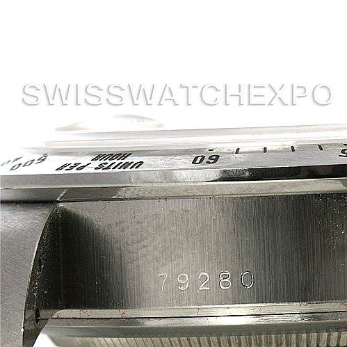 The image displays a close-up side view of the Tudor Prince model watch, highlighting the bezel and case with its serial number.