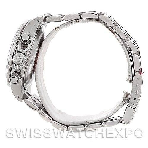 The image shows a side view of the Tudor Prince 79280 Men's Stainless Steel Black Dial 79280 Men's Stainless Steel Black Dial watch, highlighting the case, bezel, crown, and part of the stainless steel bracelet.