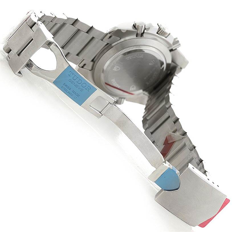 The image shows the side and back angles of the watch case and clasp of the Tudor Hydronaut 20360N Men's Stainless Steel White Dial 20360N Men's Stainless Steel White Dial model.