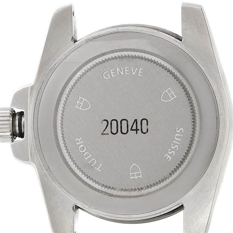 The image shows the back case of a Tudor Hydronaut 20040 Men
s Stainless Steel Black Dial 20040 Men
s Stainless Steel Black Dial watch, clearly displaying the model number "20040."